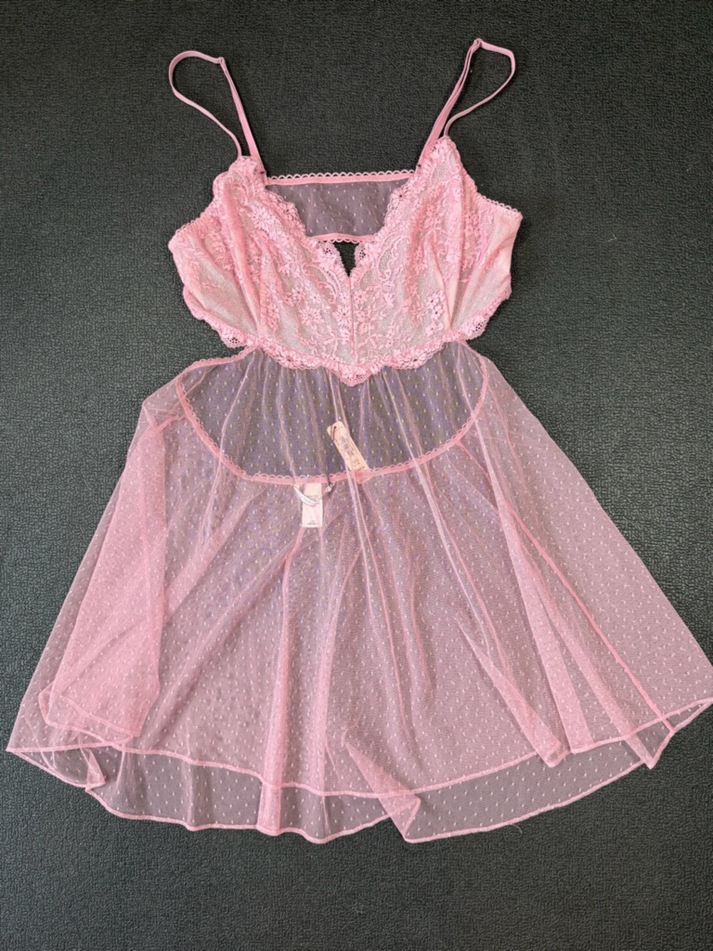 NWT Victoria’s Secret Pink Lace Babydoll Lingerie Large Y2K Date Night Romantic